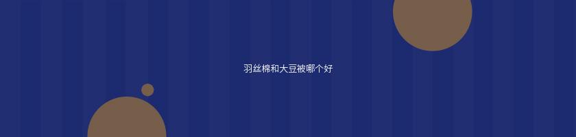 羽丝棉和大豆被哪个好 羽丝棉和大豆被哪个好